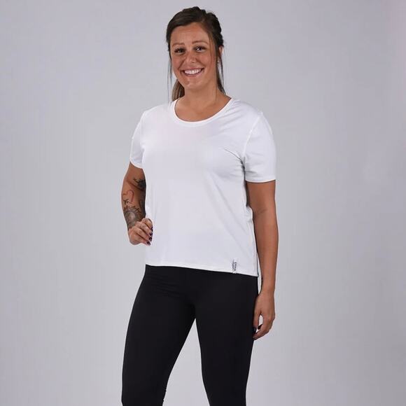 ERIKA HARVEY Athletic Tee White sz L Tennis Sustainable Athleisure NWT | MSRP$45 - Picture 2 of 6